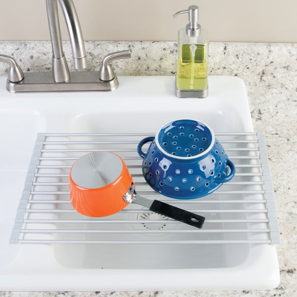 Aluminijast odcejalnik za pomivalno korito v srebrni barvi Metro – iDesign-image-3