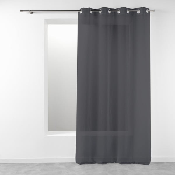 Antracitno siva prosojna zavesa 140x280 cm Telma – douceur d'intérieur