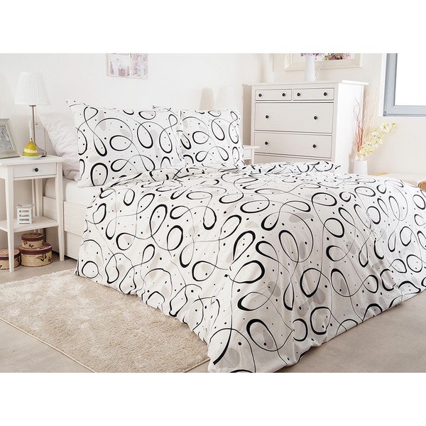 Črna/bela enojna posteljnina iz krepa 140x200 cm Top Class – B.E.S.-image-1