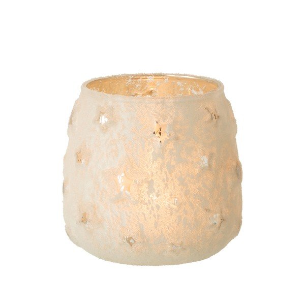 Bel stekleni božični svečnik J-Line Star-image-2