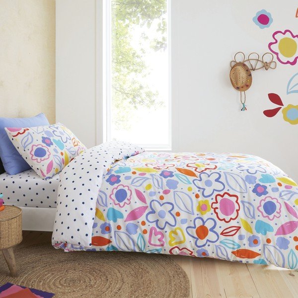 Bombažna otroška posteljnina 200x135 cm Blomme Floral - Pineapple Elephant-image-1