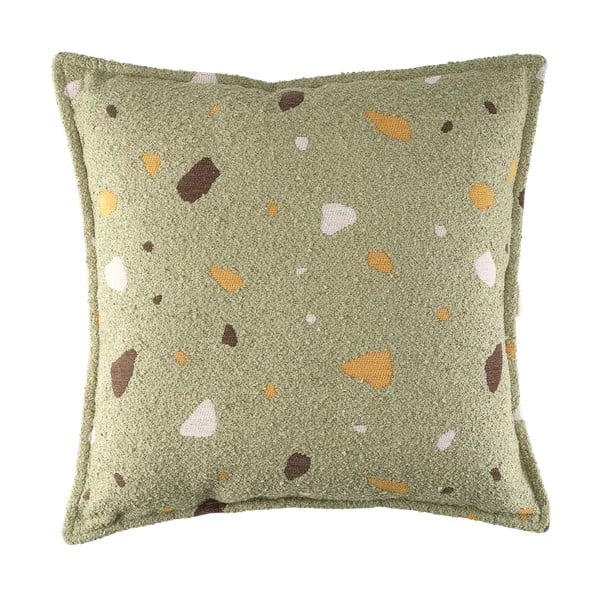 Zelena otroška blazina iz tkanine bouclé in šenilje Terrazzo Block – Wigiwama