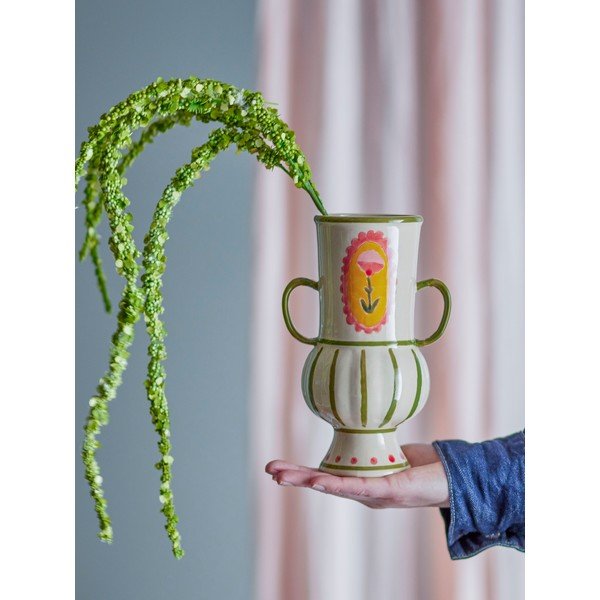 Bež ročno poslikana vaza iz kamenine (višina 21 cm) Odina – Bloomingville-image-1