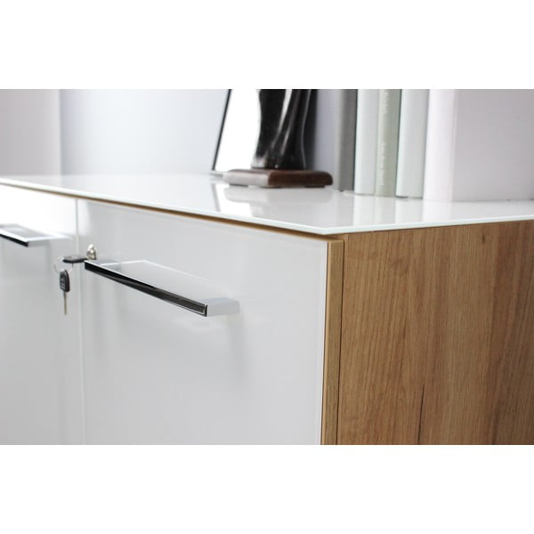 Bela omara v hrastovem dekorju 80x120 cm Monteria - Germania-image-1