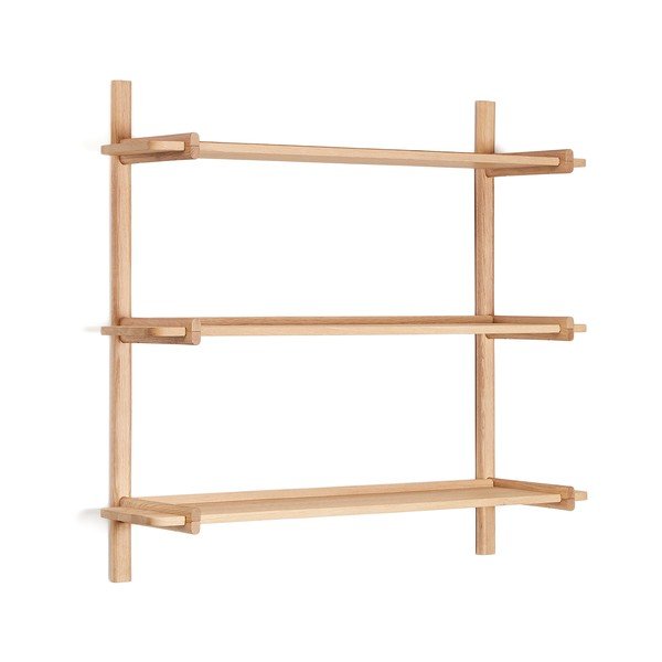Sistem modularnih polic iz masivnega hrasta v naravni barvi 110x98 cm Sitra – Kave Home