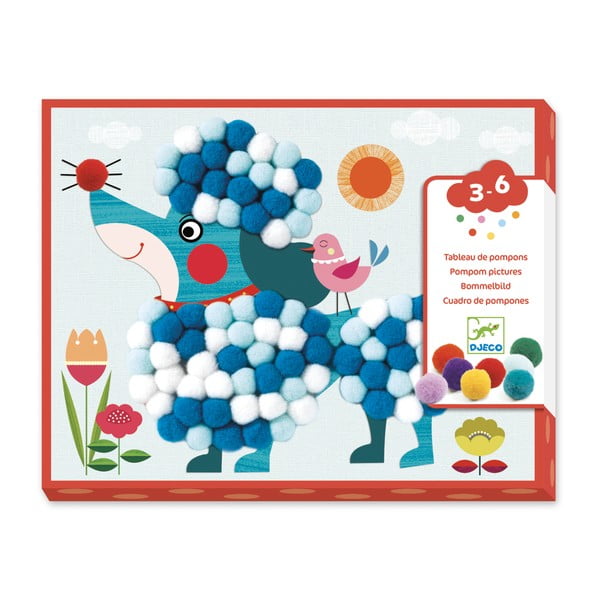 Komplet za izdelavo kolaža s pomponi Djeco Dogs-image-2