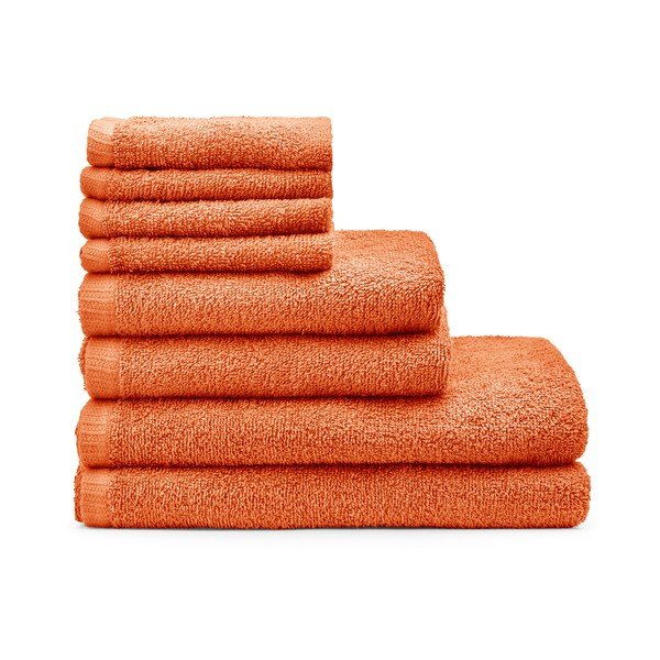 Oranžni hitro sušeči bombažni komplet brisač 8 ks Quick Dry – Catherine Lansfield