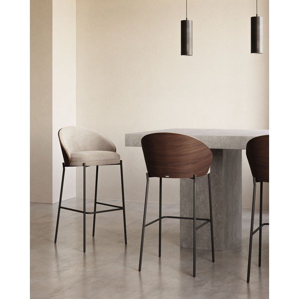 Rjavo-bež barski stol (višina sedeža 77 cm) Eamy – Kave Home-image-1