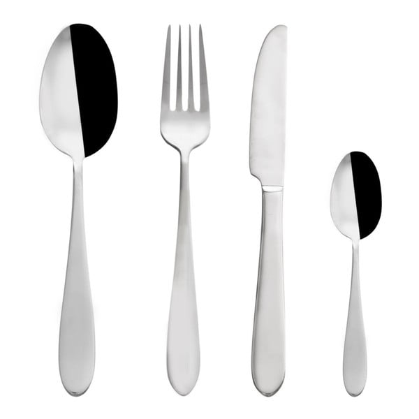 Pribor iz nerjavečega jekla v srebrni barvi 24 ks Mirror – Orion