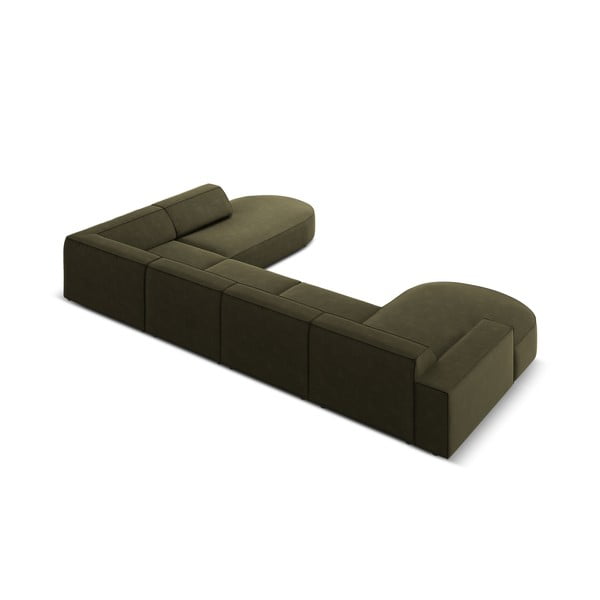 Zelena žametna kotna zofa (desni kot) Jodie - Micadoni Home-image-4