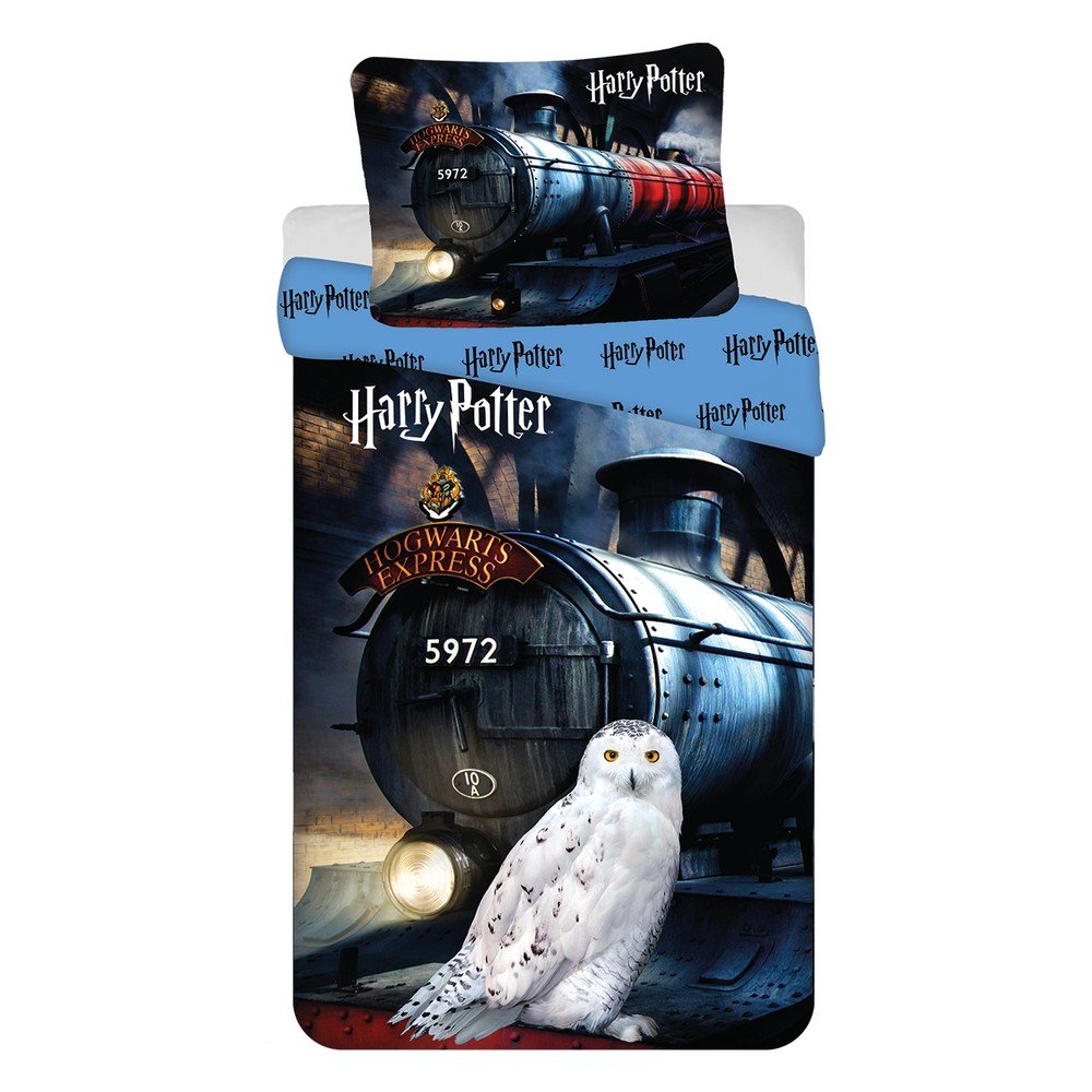 Enojna bombažna otroška posteljnina 140x200 cm Harry Potter "Hogwarts Express"