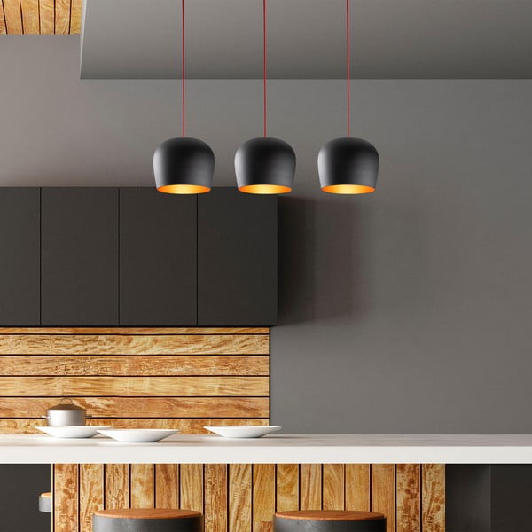 Črna viseča svetilka s kovinskim senčnikom Berceste – Opviq lights-image-2