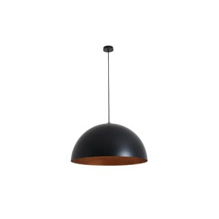 Črna viseča svetilka z detajli v barvi bakrai CustomForm Lord, 70 cm