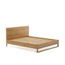 Zakonska postelja iz masivnega hrasta z letvenim dnom 180x200 cm v naravni barvi Alguema – Kave Home