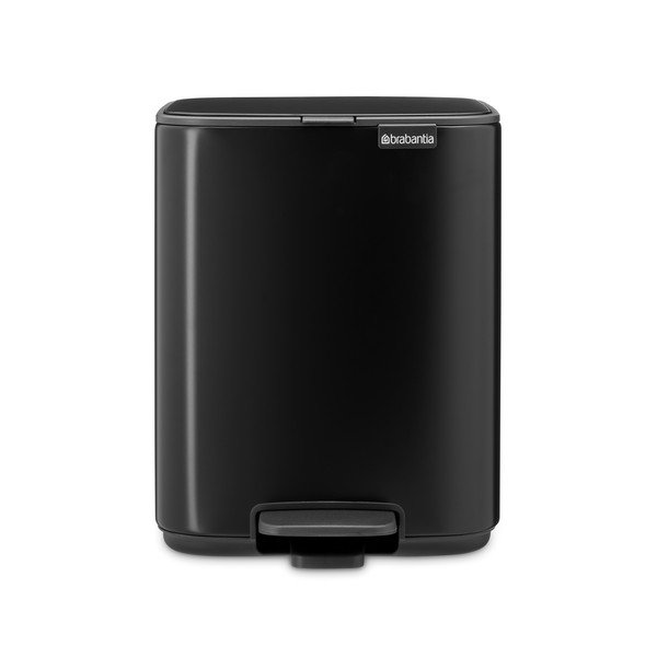Mat črn jeklen koš za smeti s pedalom 7 l Bo – Brabantia-image-4