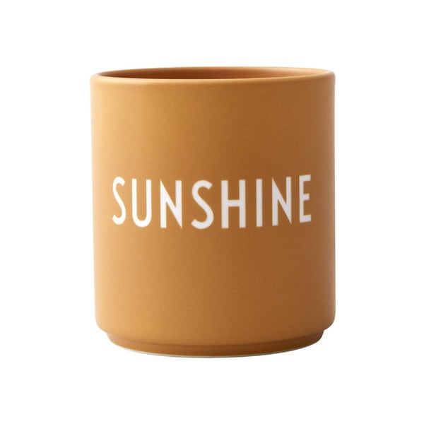 Gorčično rumen porcelanast lonček Design Letters Favourite Sunshine