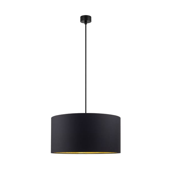 Črna viseča svetilka z detajli v zlati barvi Sotto Luce Mika, ⌀ 50 cm