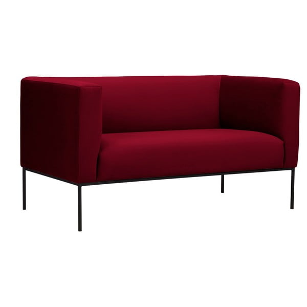Rdeča žametna zofa Windsor & Co Sofas Neptune, 145 cm-image-2