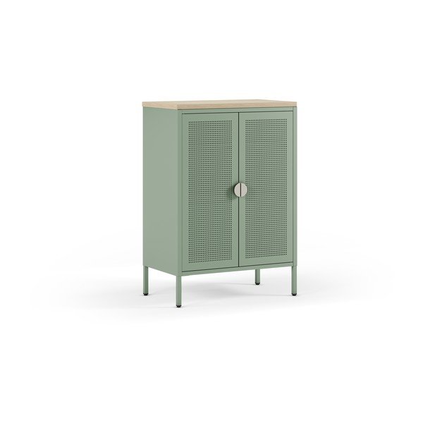 Mentolno zelena/v naravni barvi kovinska omarica 70x100x40 cm Sayla – Marckeric