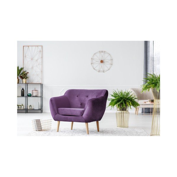 Vijoličen fotelj Mazzini Sofas Amelie-image-4