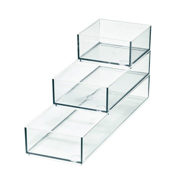 Kopalniški organizatorji za kozmetiko iz reciklirane plastike v kompletu 3 ks Stack & Slide – iDesign-image-2
