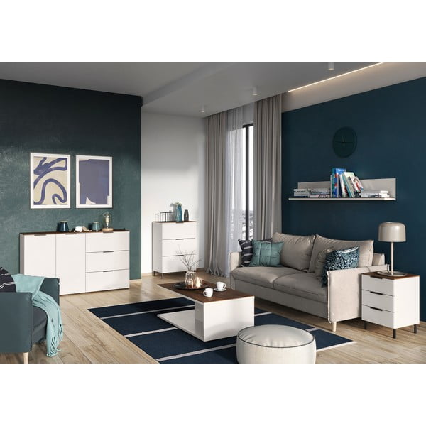 Sivo-bež polica v orehovem dekorju California - Germania-image-4