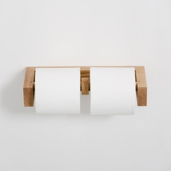 Stensko držalo za toaletni papir iz hrastovega lesa Wireworks-image-1