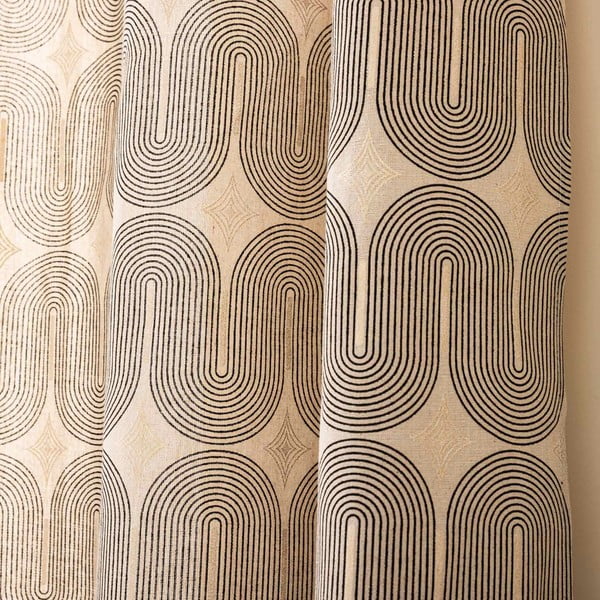 Črno-bež zavesa 140x240 cm Ondine – douceur d'intérieur-image-4