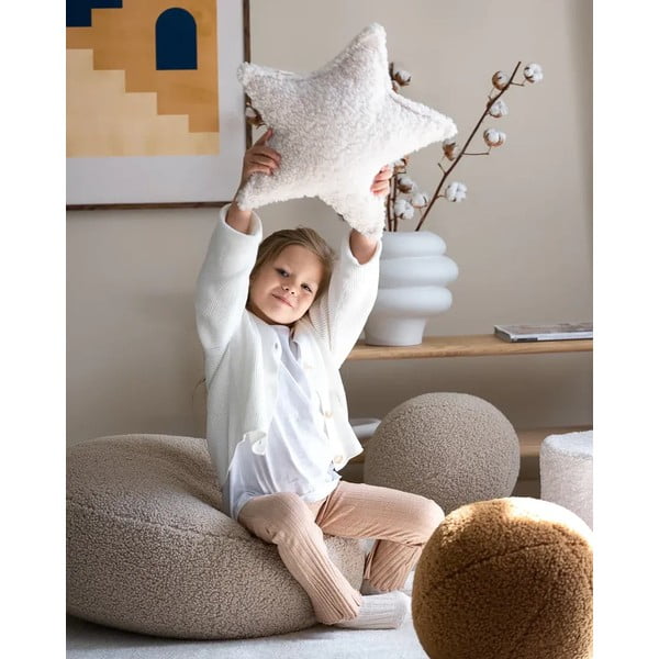 Kremno bela otroška blazina bouclé Star – Wigiwama-image-1