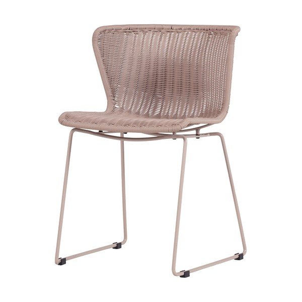 Bež vrtni stoli v kompletu 2 ks iz umetnega ratana Wings – WOOOD