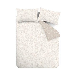 Bež flanelna podaljšana posteljnina za zakonsko posteljo 230x220 cm Floral Toile – Bianca