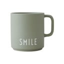 Zelen porcelanast lonček Design Letters Smile