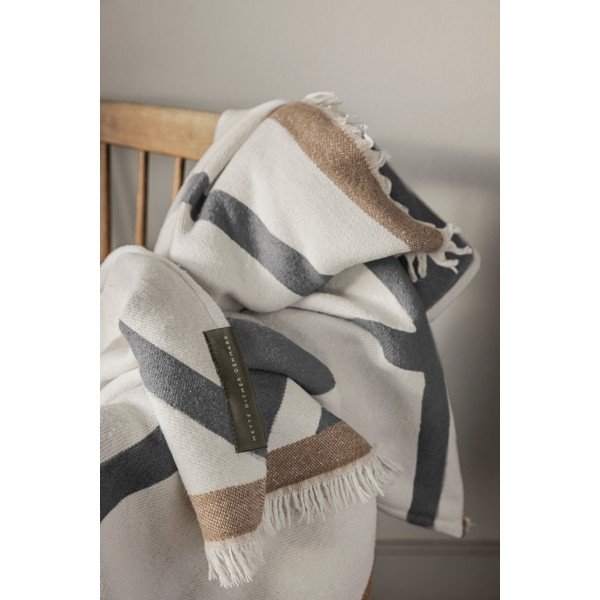 Kremno bela odeja 130x175 cm Shadow  – Mette Ditmer Denmark-image-1