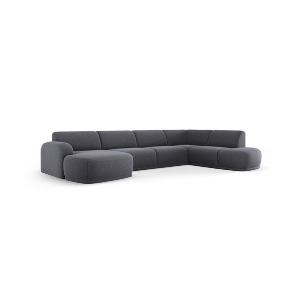 Siva žametna kotna sedežna garnitura Erin – Micadoni Home-image-2