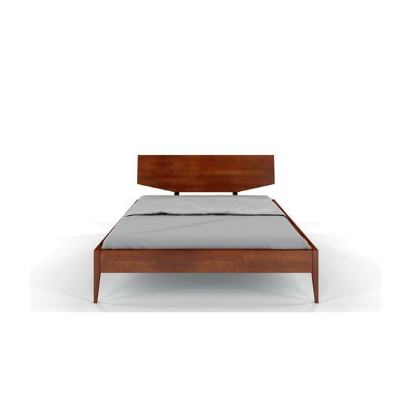 Temno rjava zakonska postelja iz masivne bukve 200x200 cm Sund – Skandica-image-1