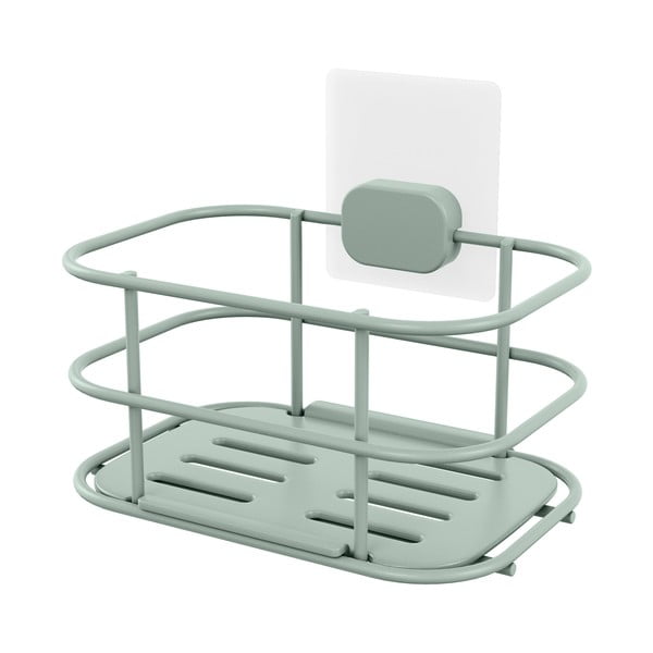 Mentolno zelena kovinska kopalniška polica z namestitvijo brez vrtanja Grena – Compactor