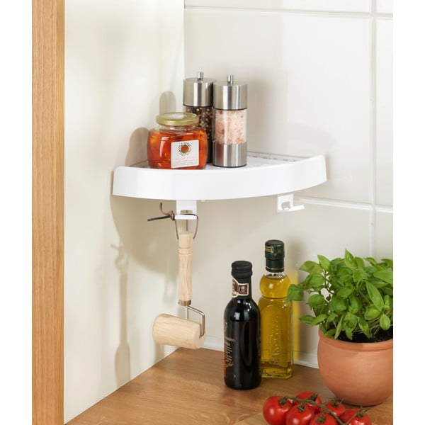 Bela kotna plastična kopalniška polica z namestitvijo brez vrtanja Quick-Fit – Allstar-image-1