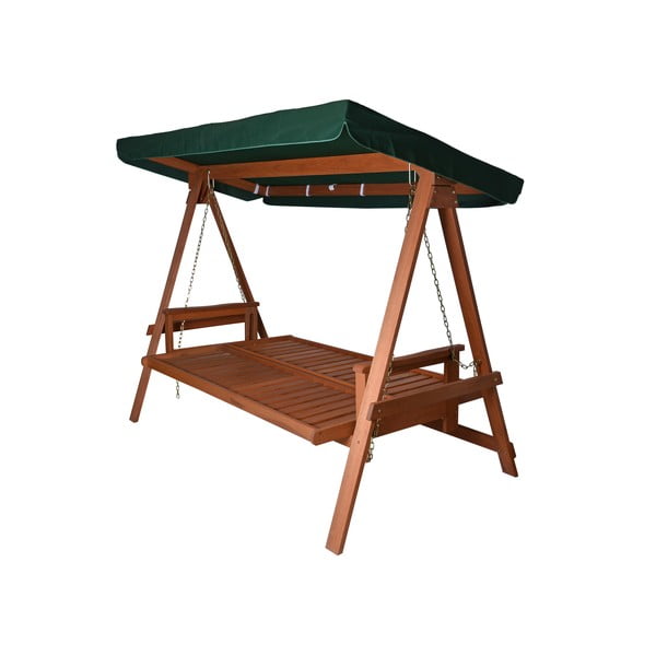 Zelena lesena vrtna gugalnica Vegas Lux - Rojaplast-image-3