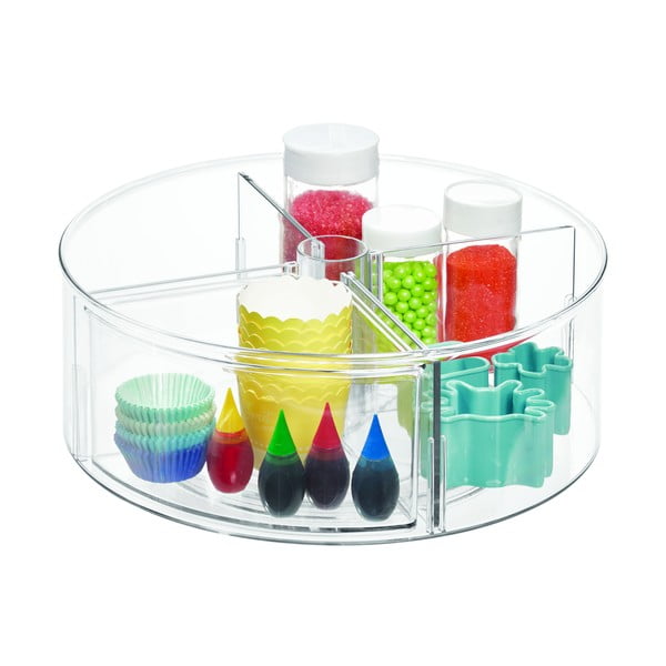 Okrogla prozorna škatla za shranjevanje iDesign The Home Edit, ⌀ 29 cm-image-2