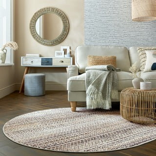 Bež okrogla preproga 140x140 cm Camino – Flair Rugs