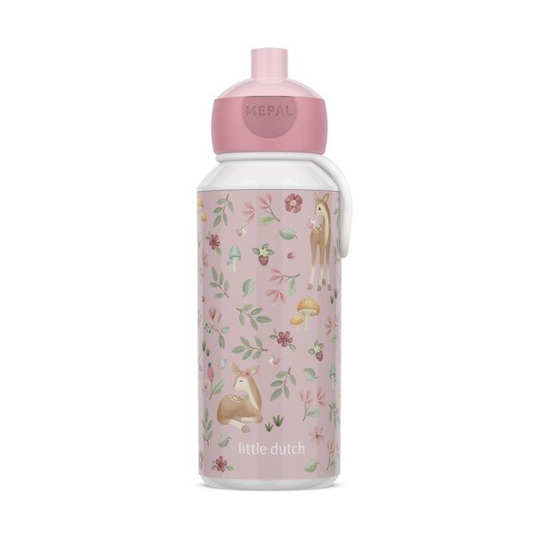Svetlo rožnata plastična otroška steklenička za vodo 400 ml Fairy Garden – Mepal