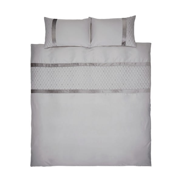 Siva posteljnina za zakonsko posteljo 200x200 cm Sequin Cluster – Catherine Lansfield