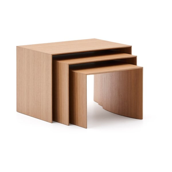 Stranske mizice v hrastovem dekorju v kompletu 3 ks 40x60 cm Litto – Kave Home