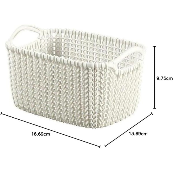 Bela košara za shranjevanje Curver Knit, 3 l-image-3