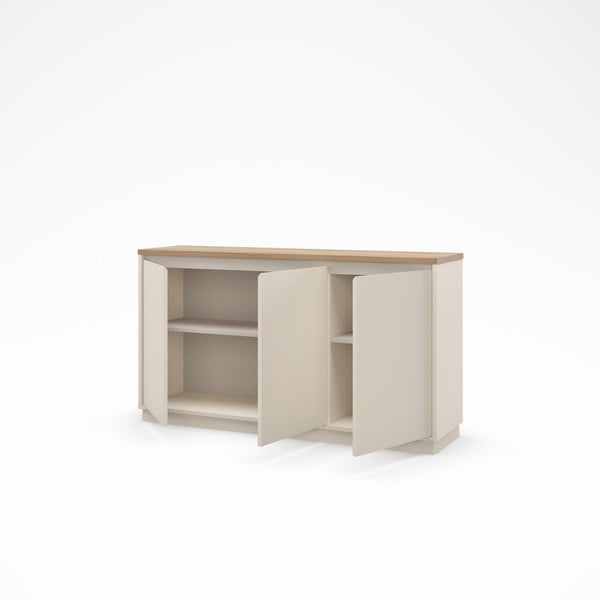 Bež komoda v hrastovem dekorju 152x84x40 cm Loreta – Marckeric-image-4