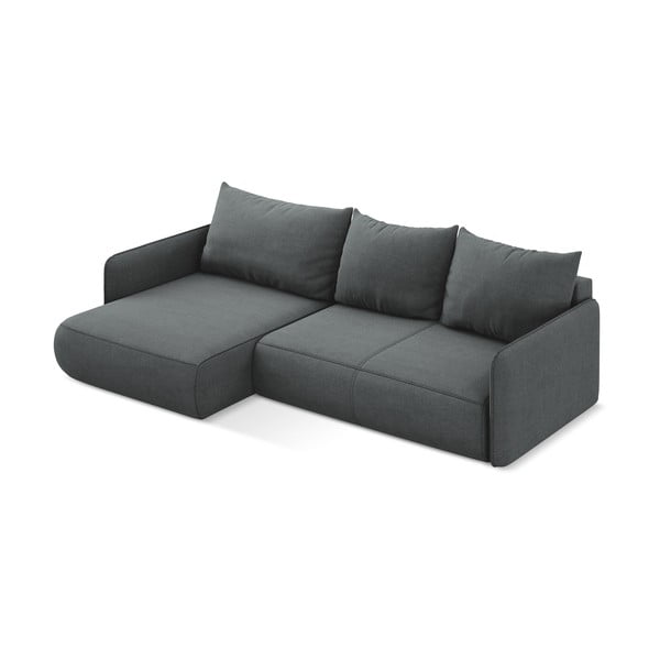 Siva raztegljiva/s prostorom za shranjevanje kotna sedežna garnitura (levi kot) Nanea – Makamii-image-4