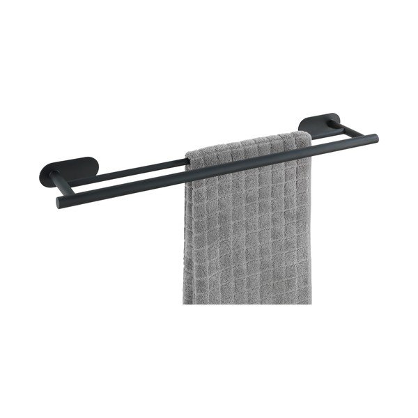 Mat črna Wenko Orea Rail Duo Turbo-Loc® dvojna stenska držala za brisače iz nerjavnega jekla-image-3