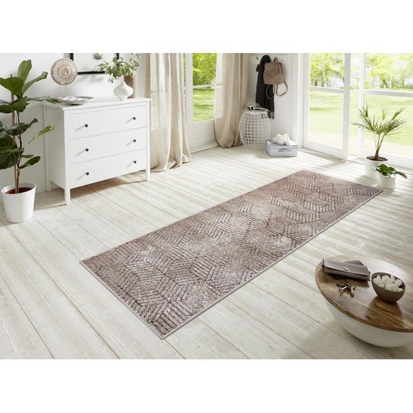 Rjav tekač Hanse Home Lux Polygon, 70 x 200 cm-image-1