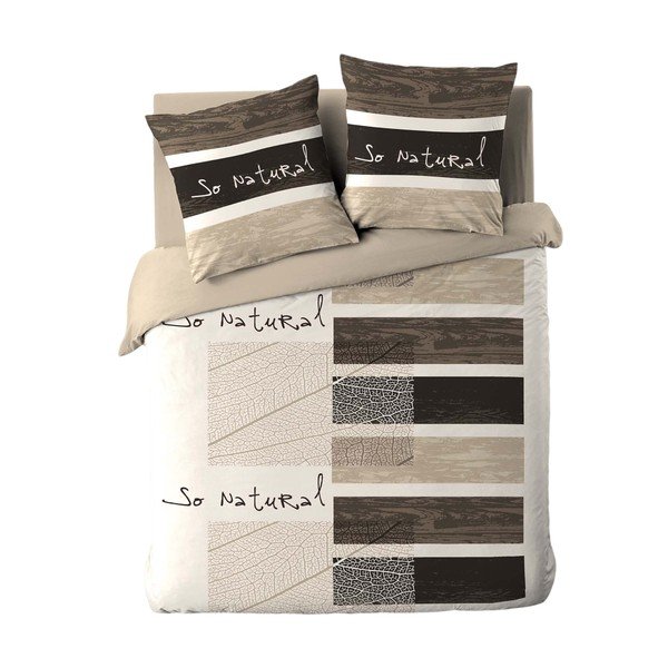 Rjava 3-delna bombažna posteljnina za zakonsko posteljo/podaljšana 240x220 cm So Natural – douceur d'intérieur