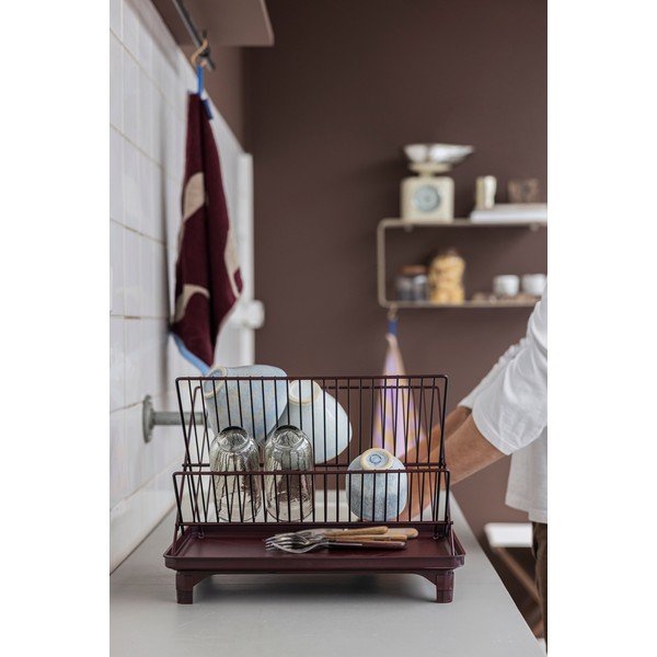 Bordo rdeč dvonadstropni odcejalnik posode 42x29 cm Dry-It – Mette Ditmer Denmark-image-3